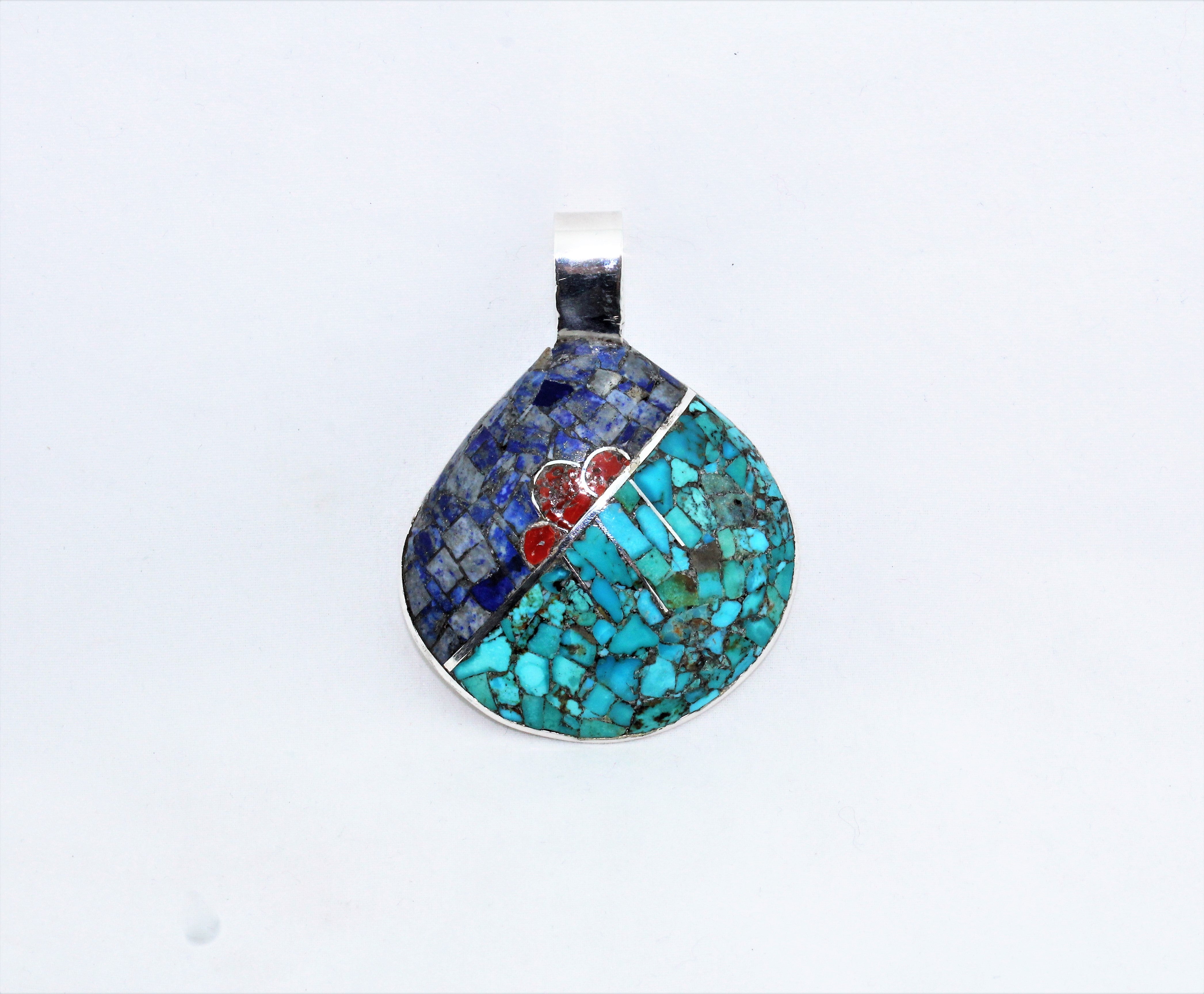 Santo Domingo Rain Clouds Mosaic Shell Pendant