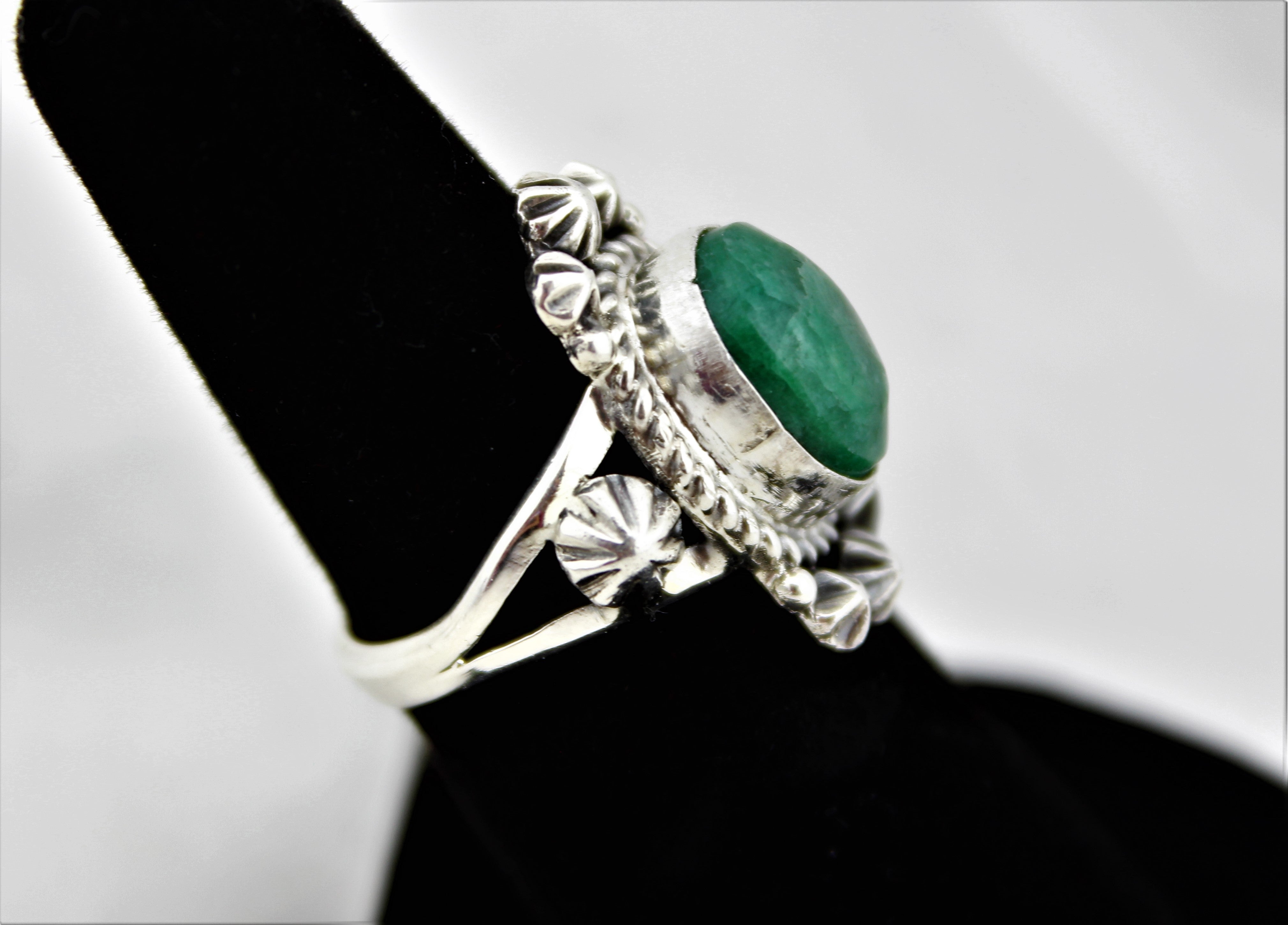 Emerald Sterling Silver Ring