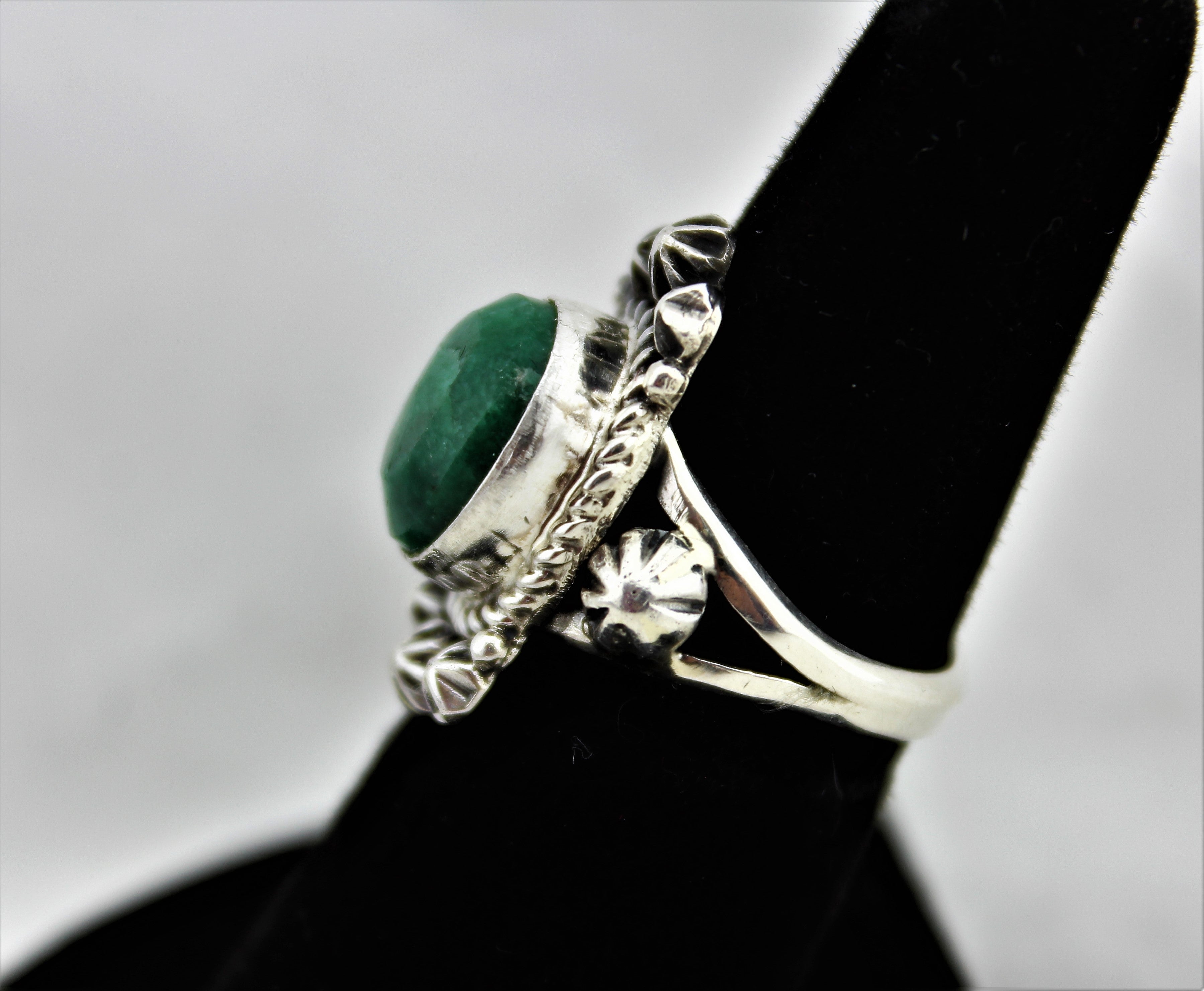 Emerald Sterling Silver Ring