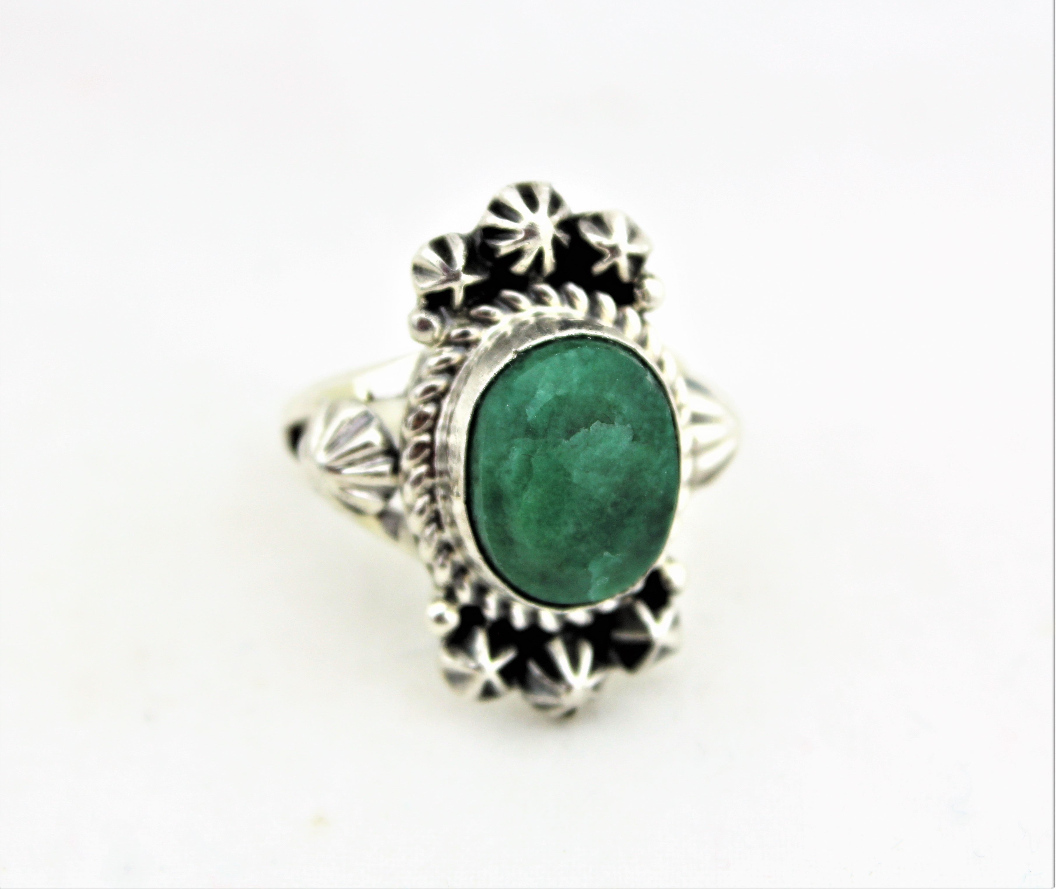 Emerald Sterling Silver Ring