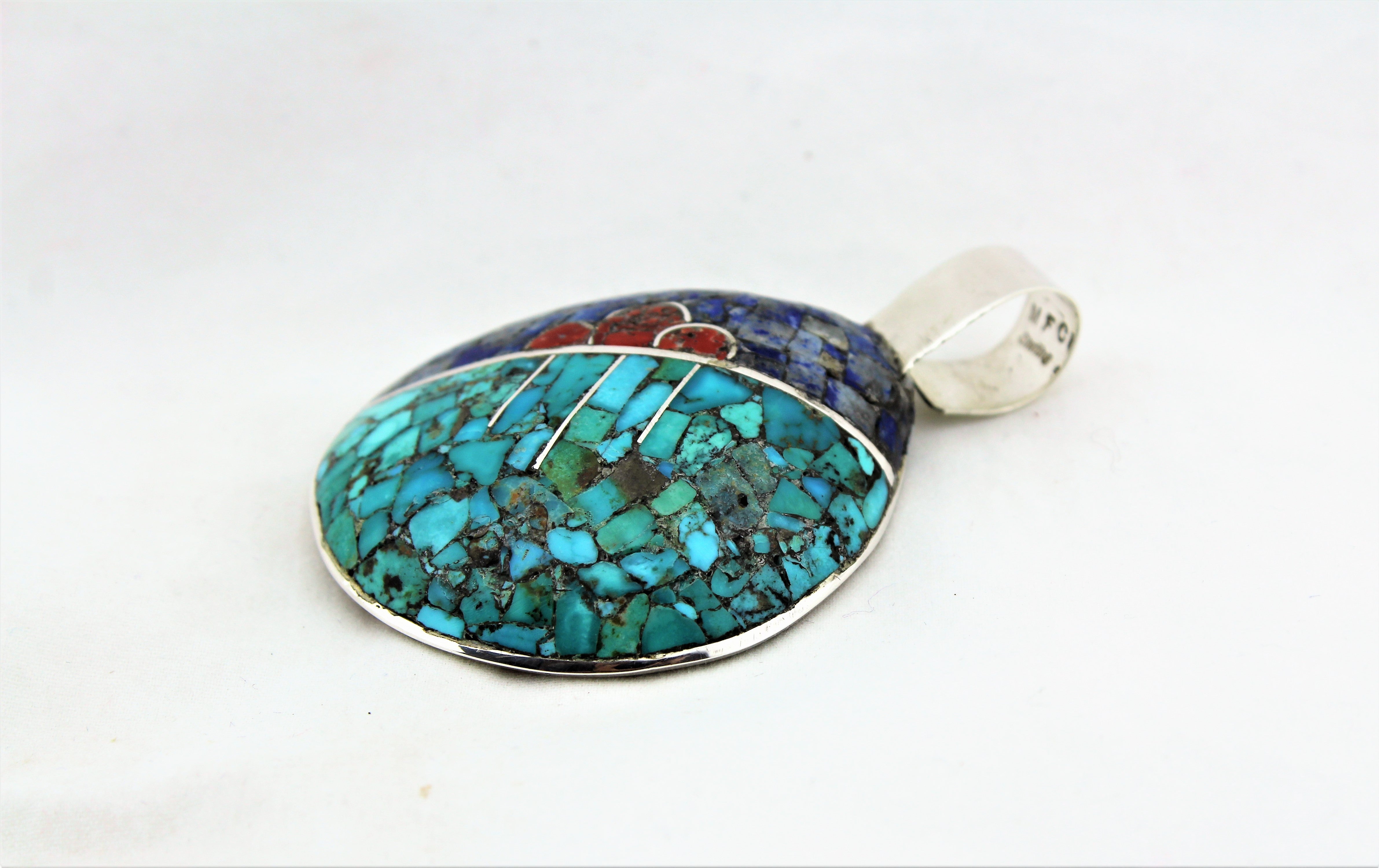 Santo Domingo Rain Clouds Mosaic Shell Pendant