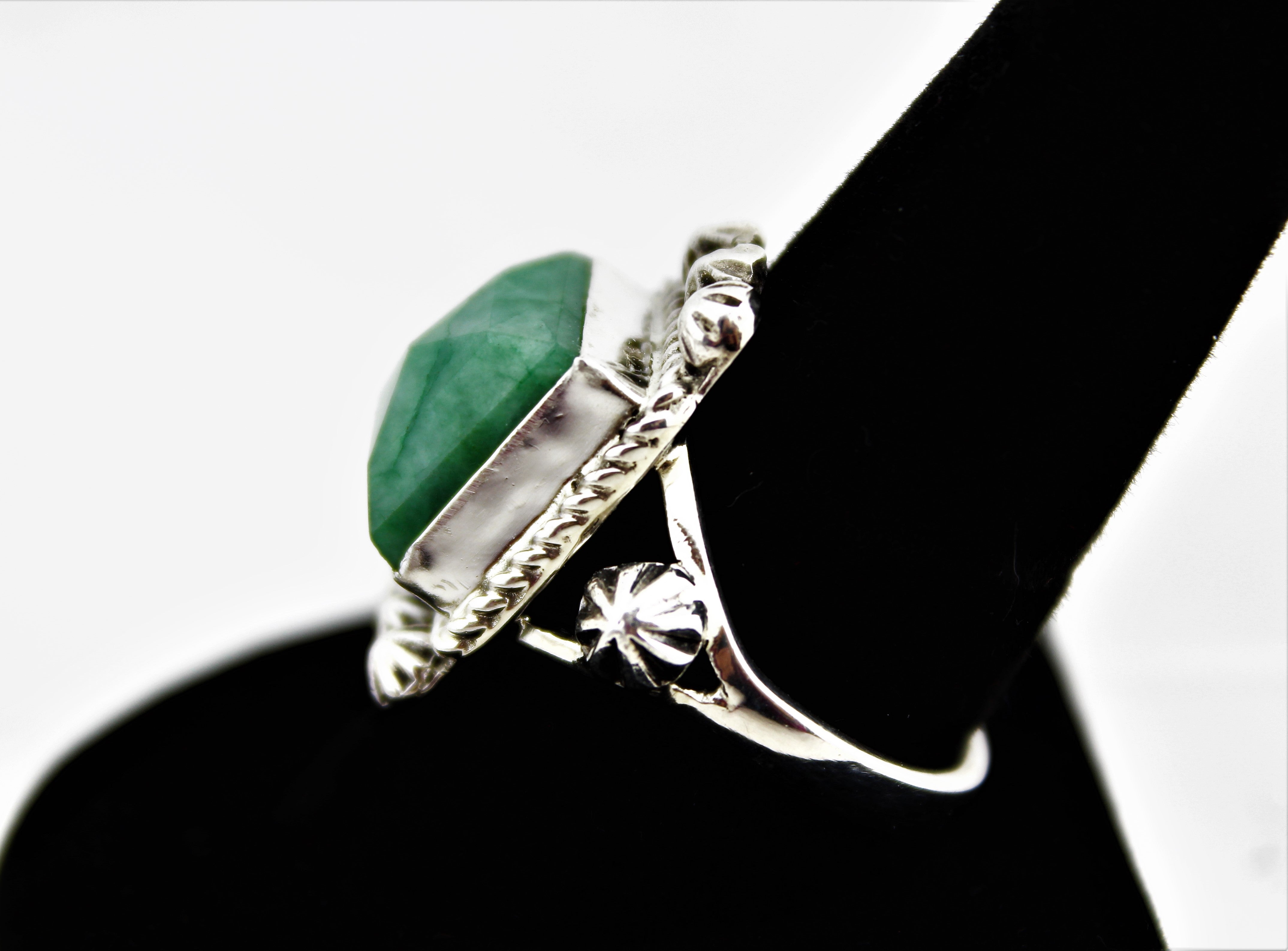 Emerald Sterling Silver Ring