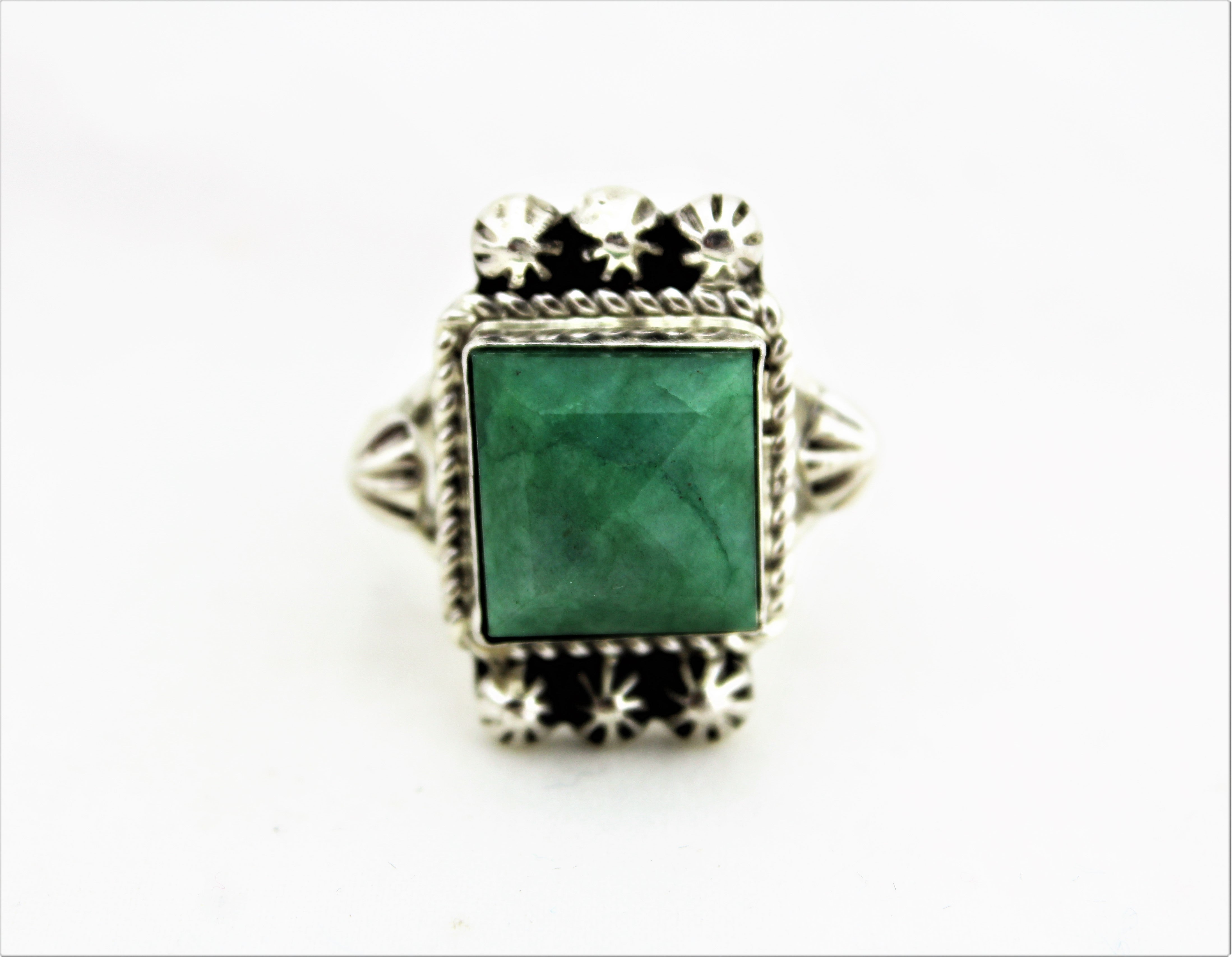 Emerald Sterling Silver Ring