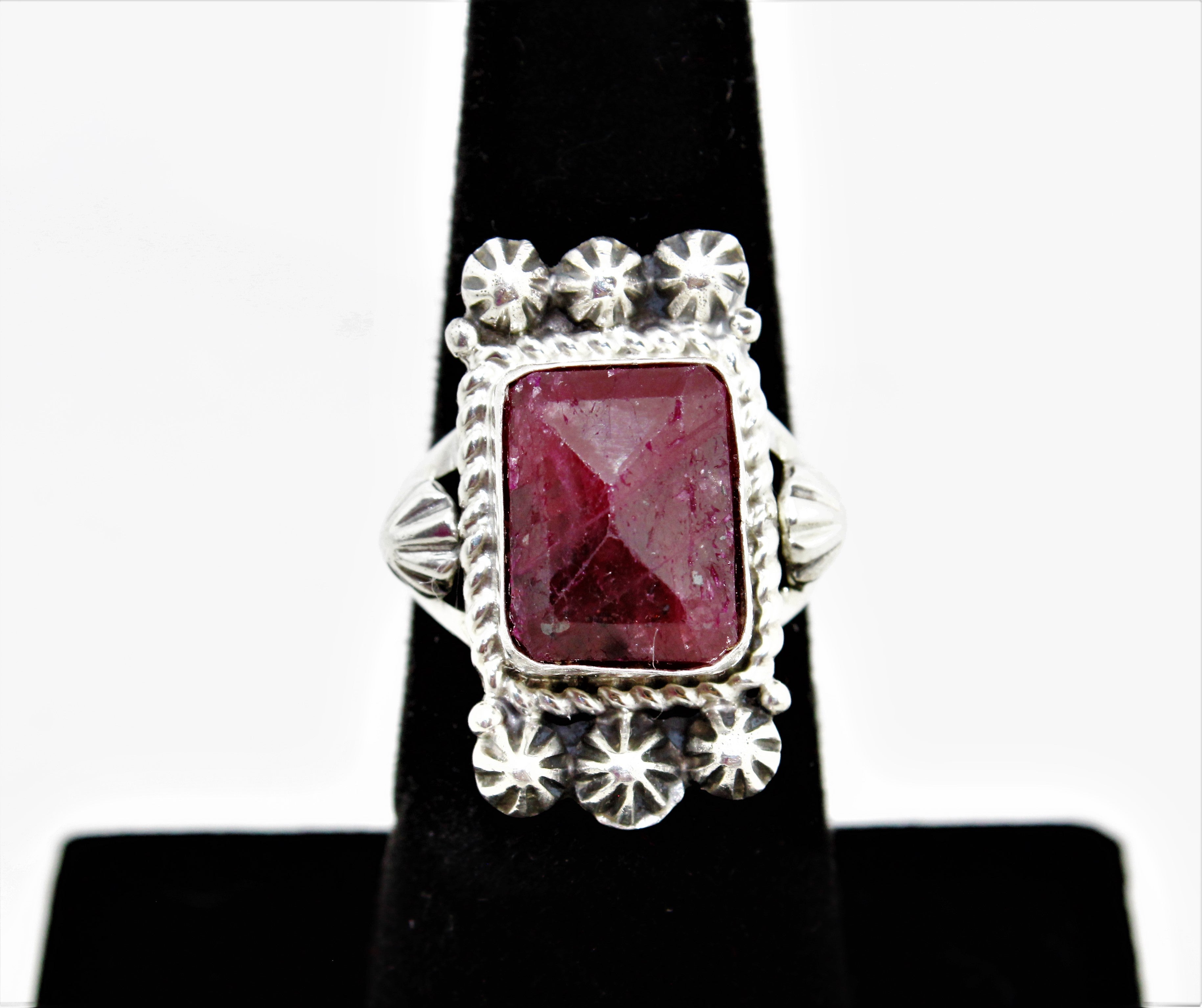 Natural Ruby Sterling Silver Ring