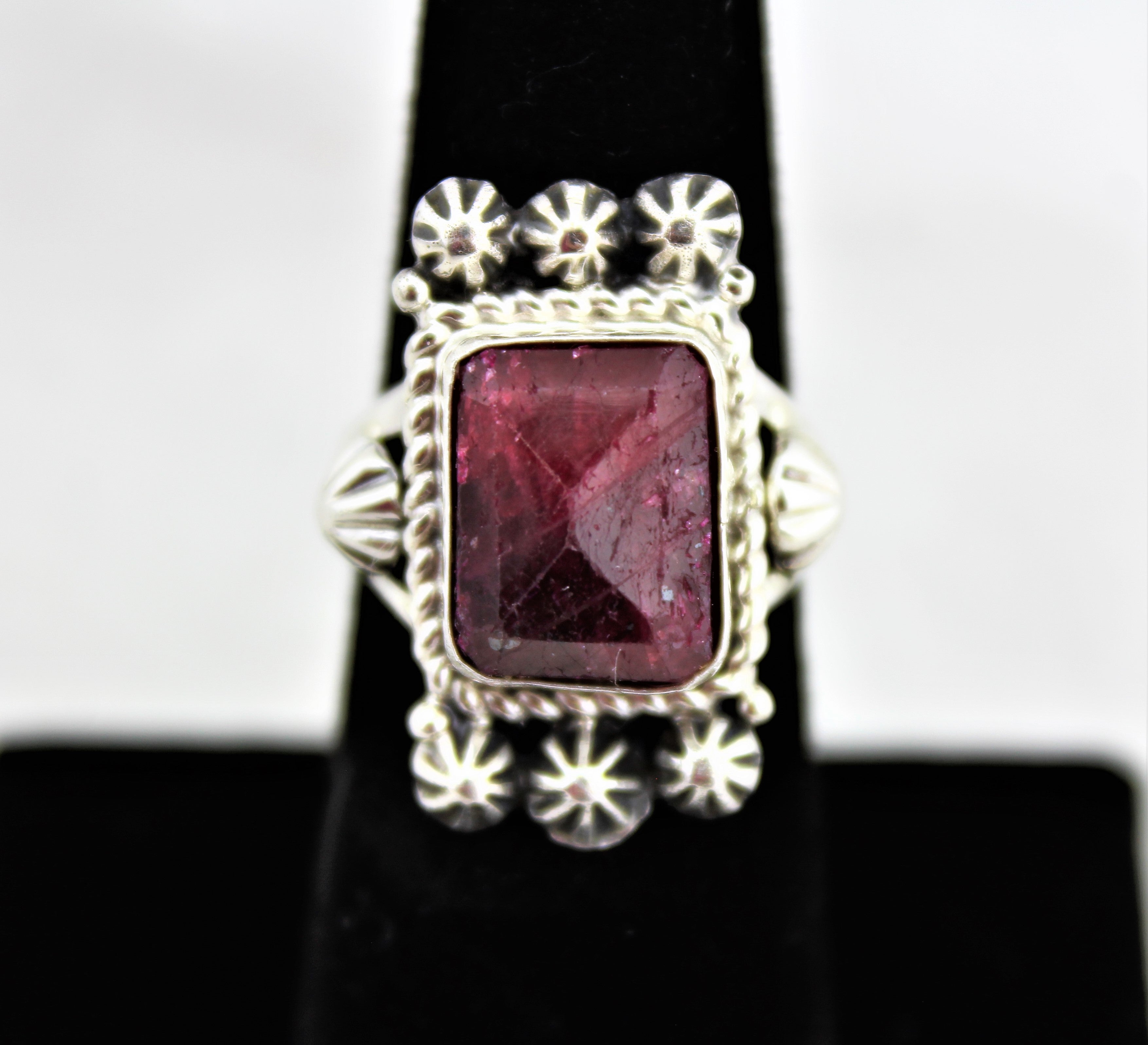 Natural Ruby Sterling Silver Ring