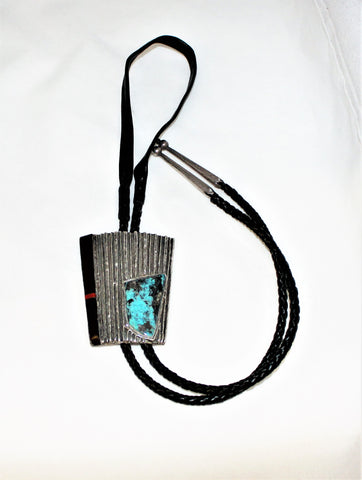 Navajo Cast-work Sterling Silver Bolo Tie