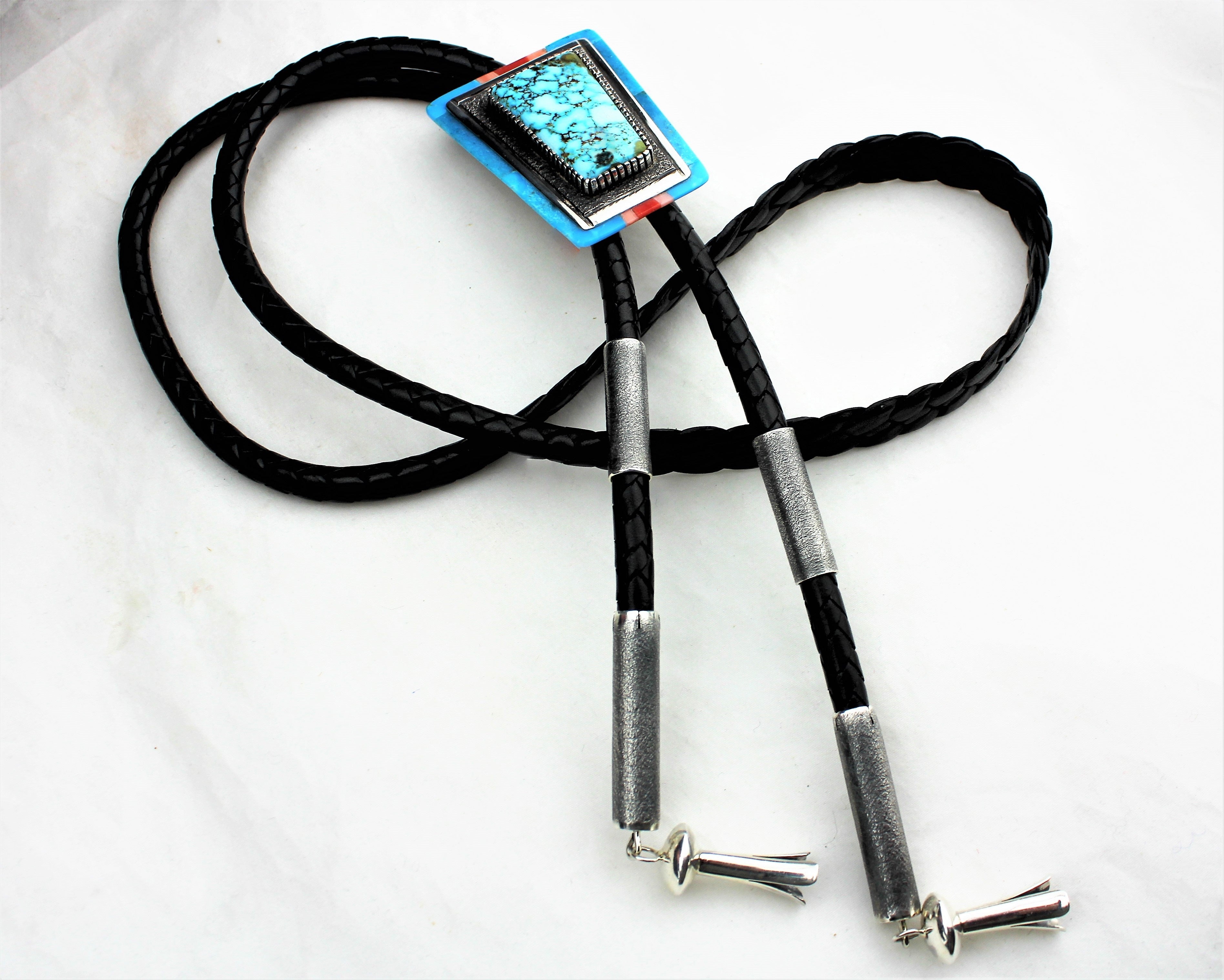 Jack Tom Inlay Turquoise Bolo Tie