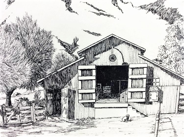Vintage Barnyard Engraving