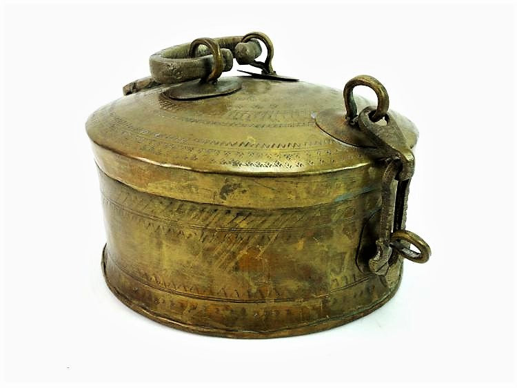 Antique Lidded Brass Box