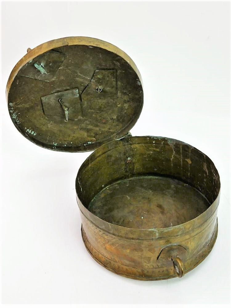 Antique Lidded Brass Box