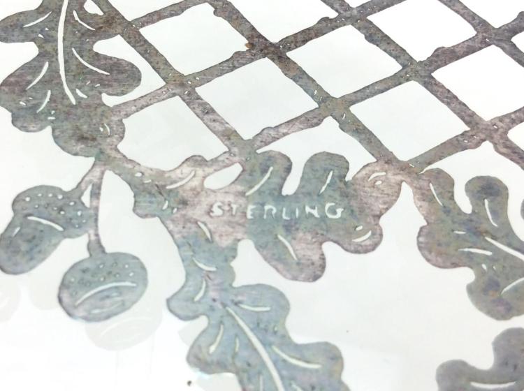 Sterling Silver Overlay Cake Plate