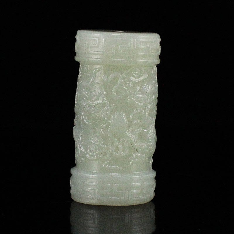 Jade Dragon Cylindrical Pendant
