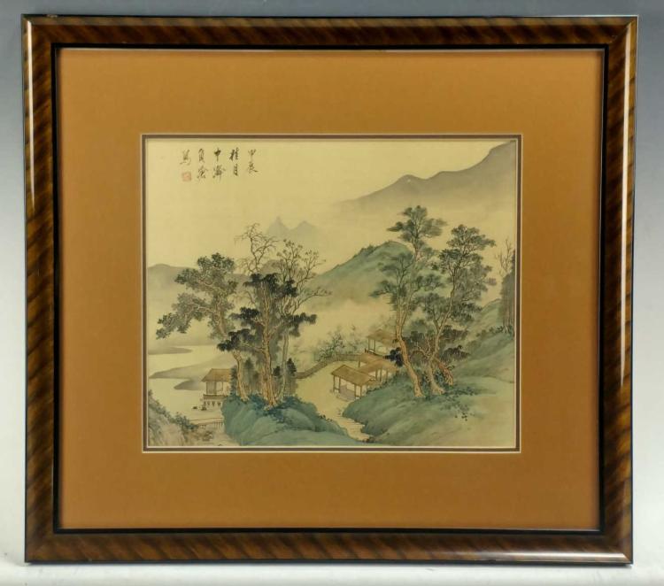 Japanese Landscape Painting on Silk