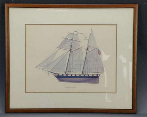 Lithographic Print of The Boxer Schooner