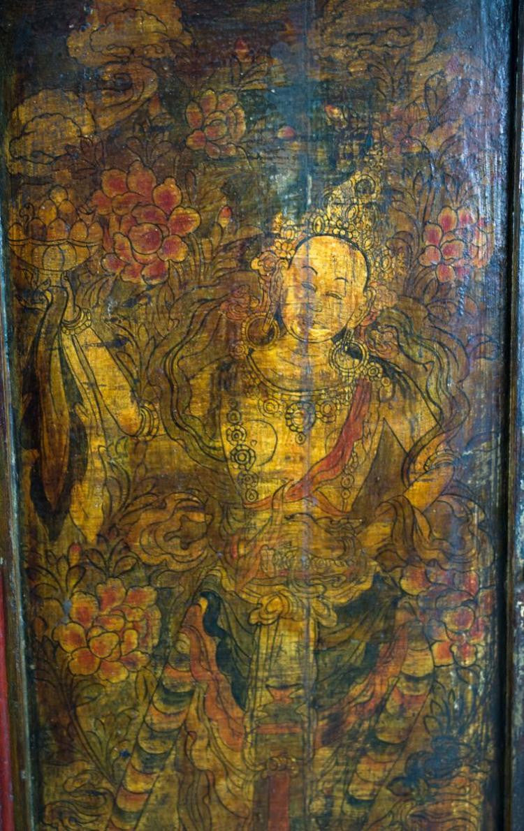 Antique Painted Tibetan Cabinet