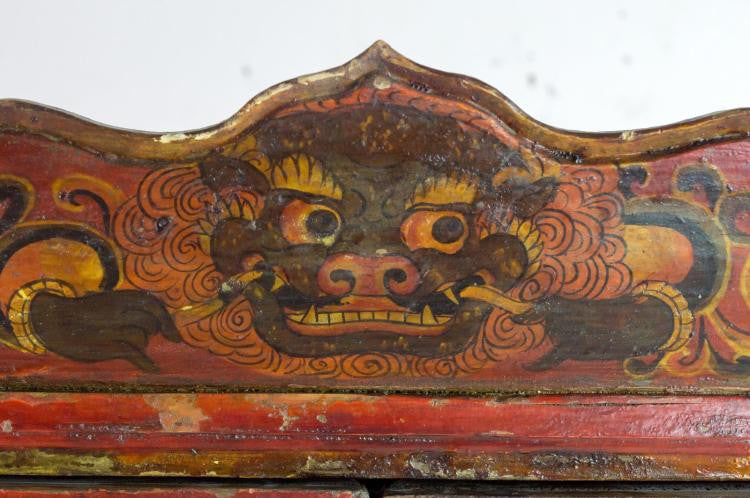 Antique Painted Tibetan Cabinet