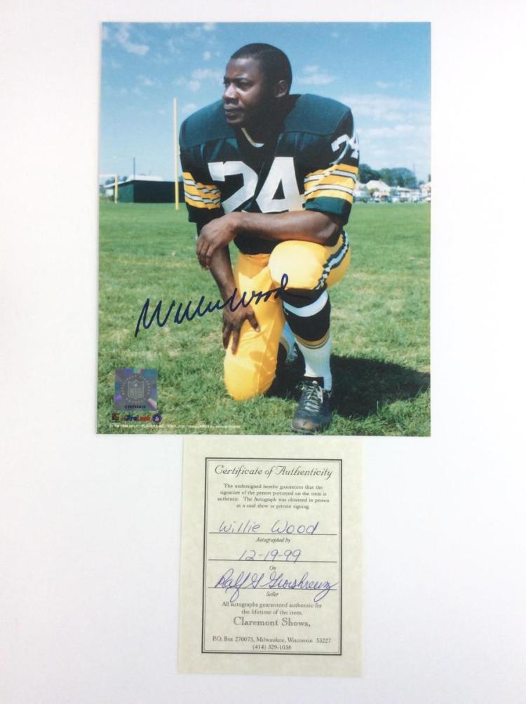 Willie Wood Signed Green Bay Packers Photo